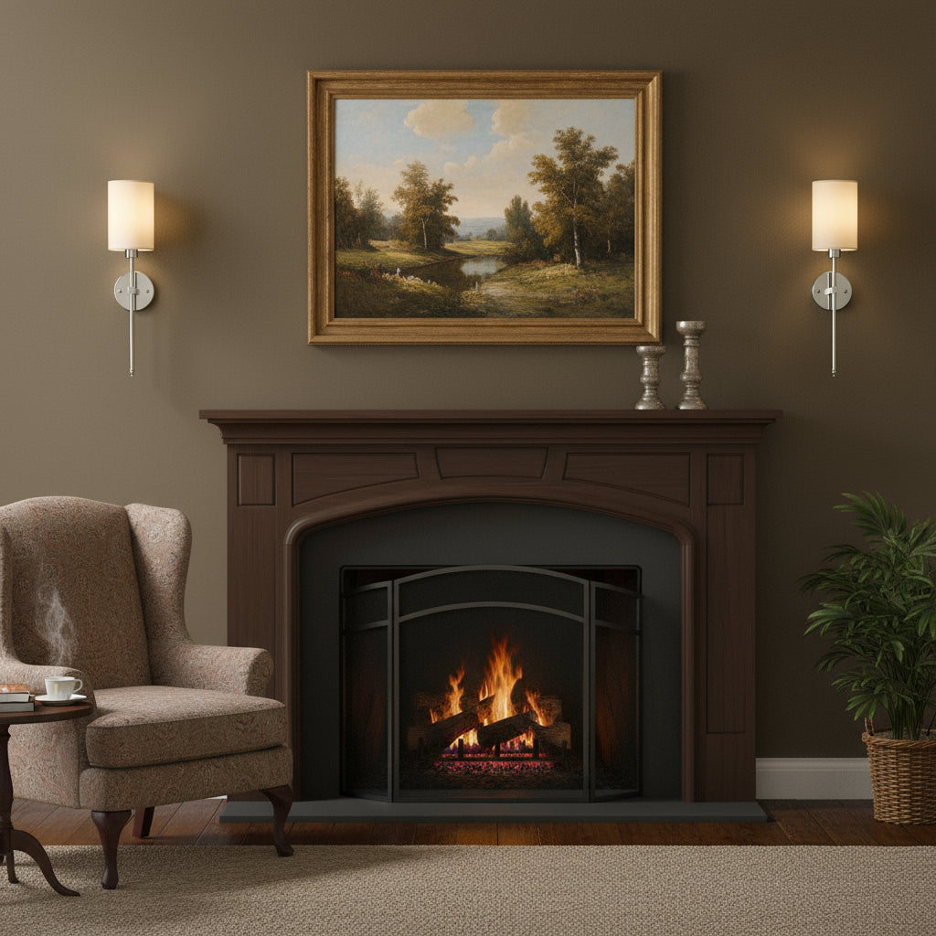 Stick-On Rechargeable Wall Sconce | Set of 2 Cylindrical Fabric Shade