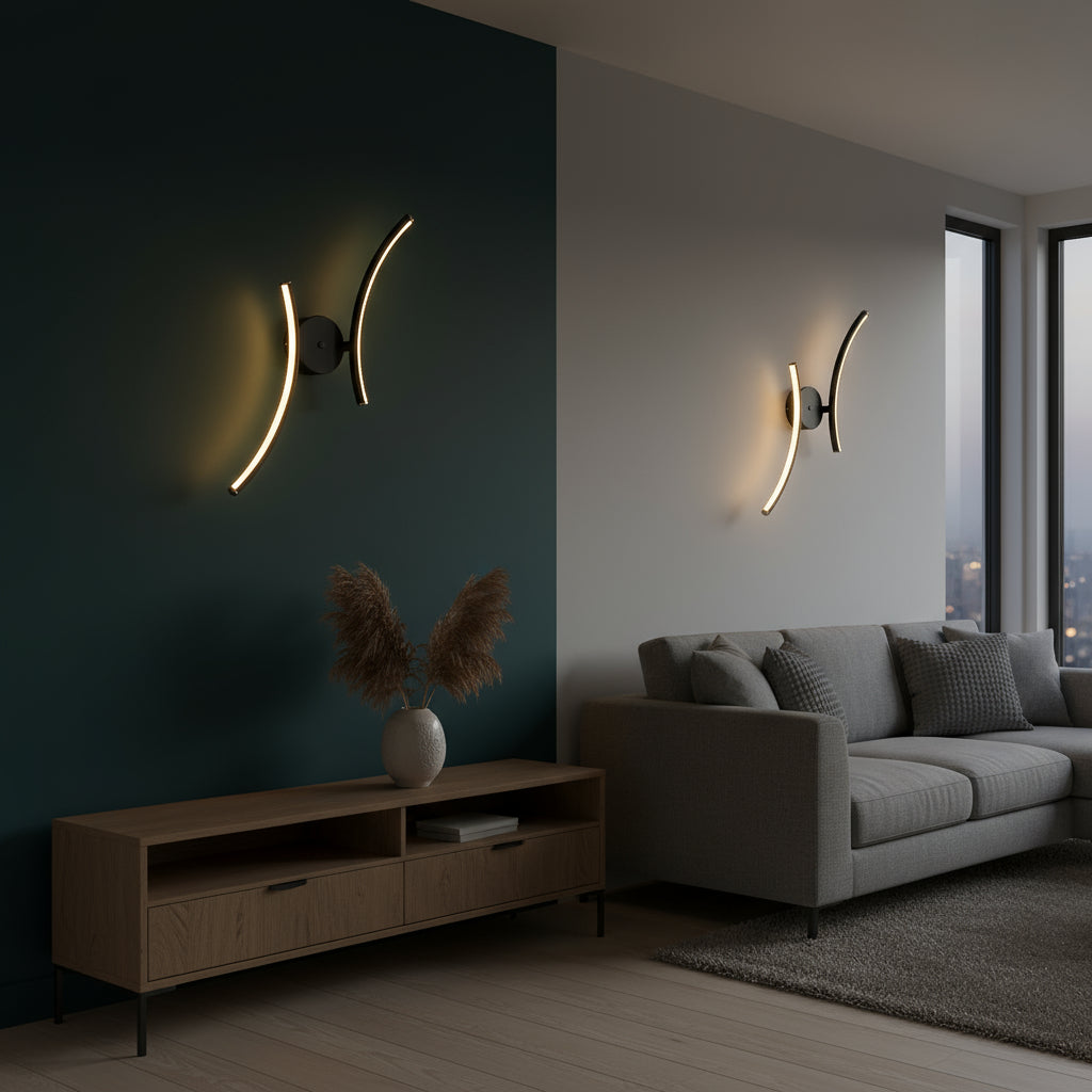 Rechargeable Wall Light | Sculptural Curved LED Sconce