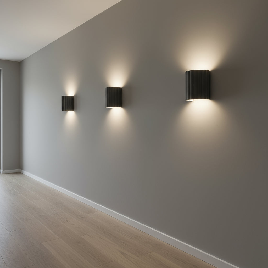 Modern Wall Light | Modern Ribbed Resin Cylinder Sconce