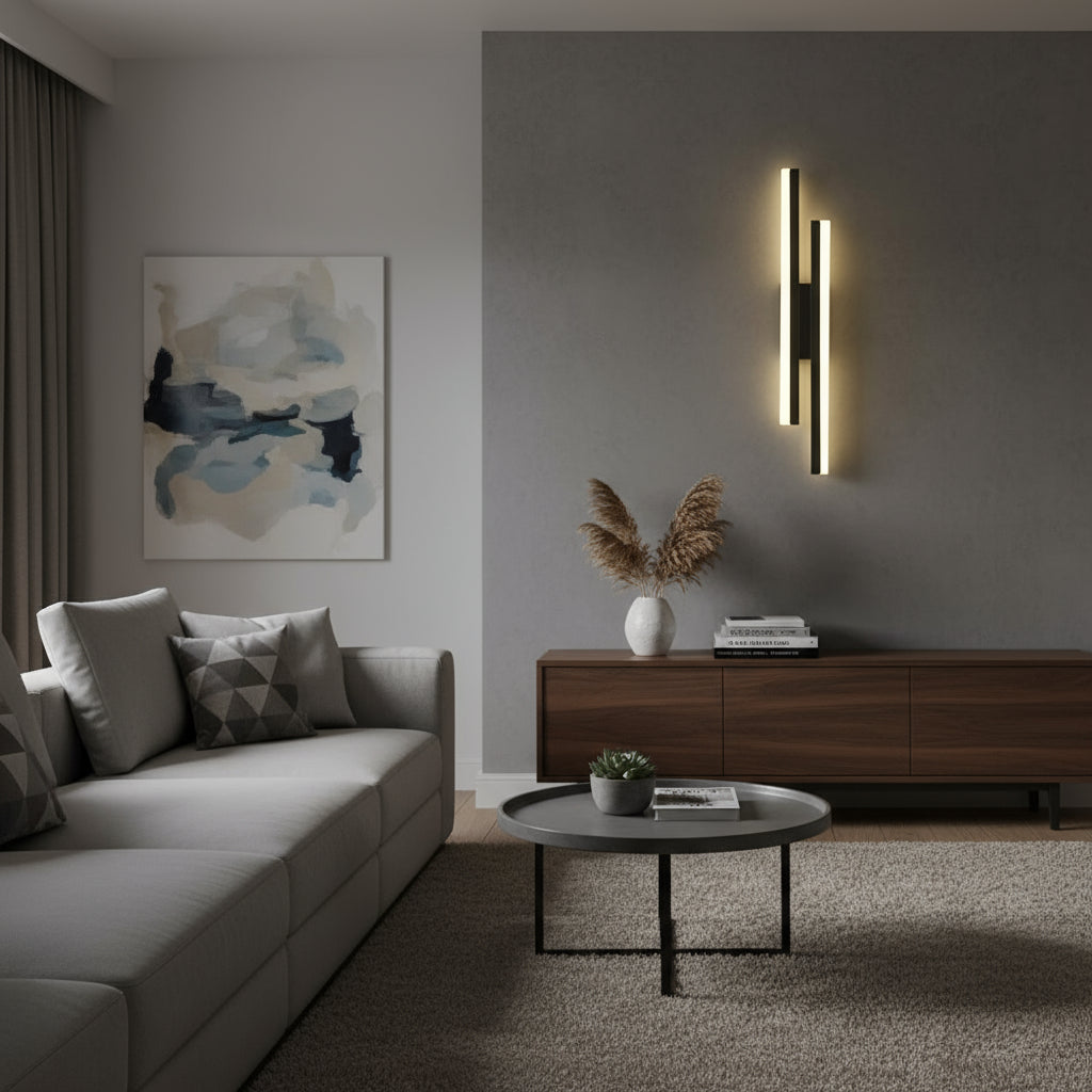 LED Wall Light | Vertical Dual-Bar Light Fixture with 3 Color Modes