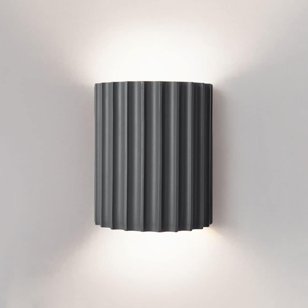 Modern Wall Light | Modern Ribbed Resin Cylinder Sconce