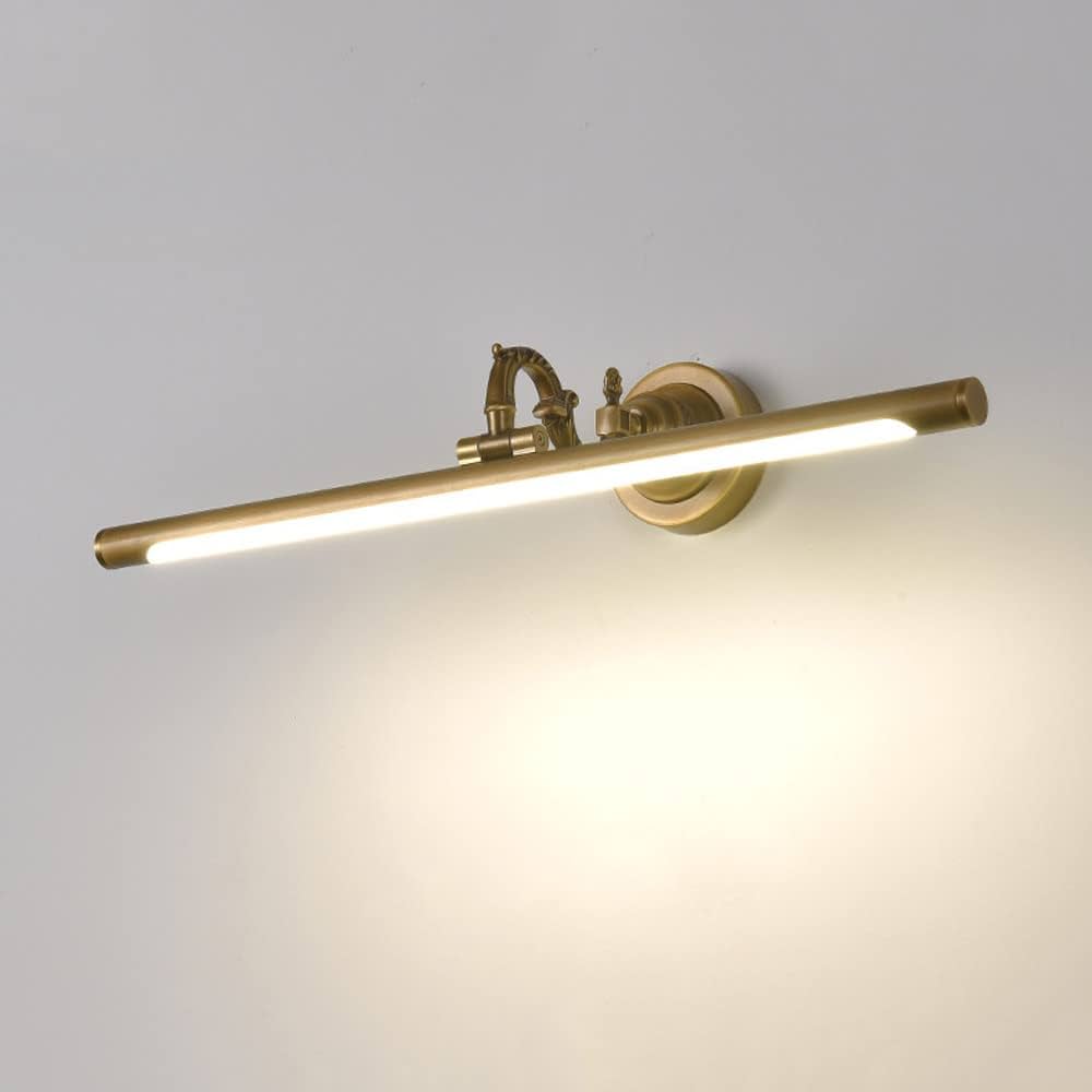 Industrial Wall Light | Antique Copper LED Picture & Mirror Lamp with Curved Arm