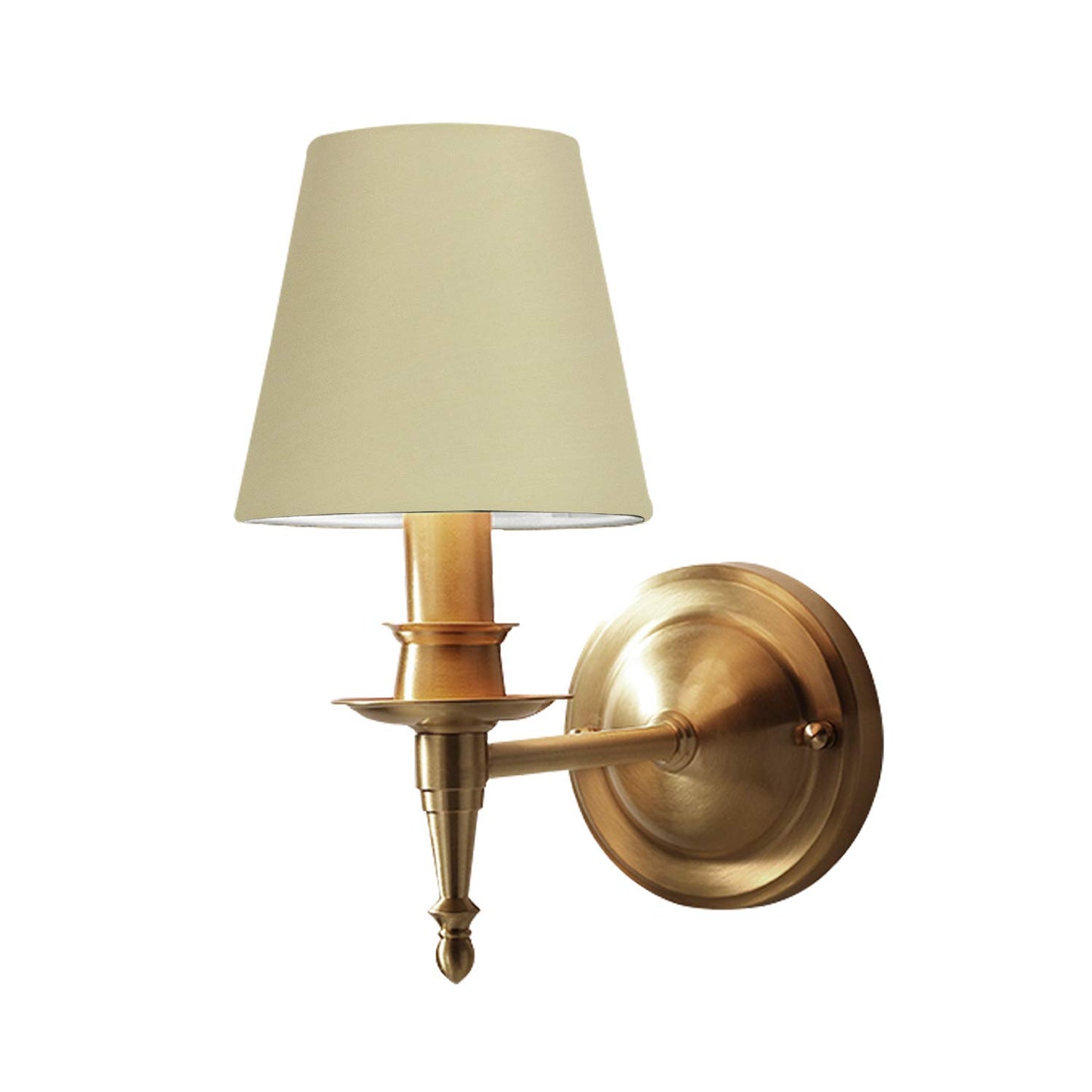 Brass Wall Light | Copper Sconce with White Fabric Shade