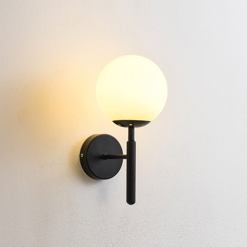 Modern Wall Light | Brass Wall Sconce with Frosted Globe Shade