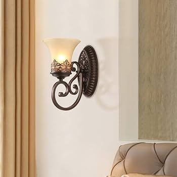 Vintage Wall Light | European Retro Iron & Clear Glass Sconce