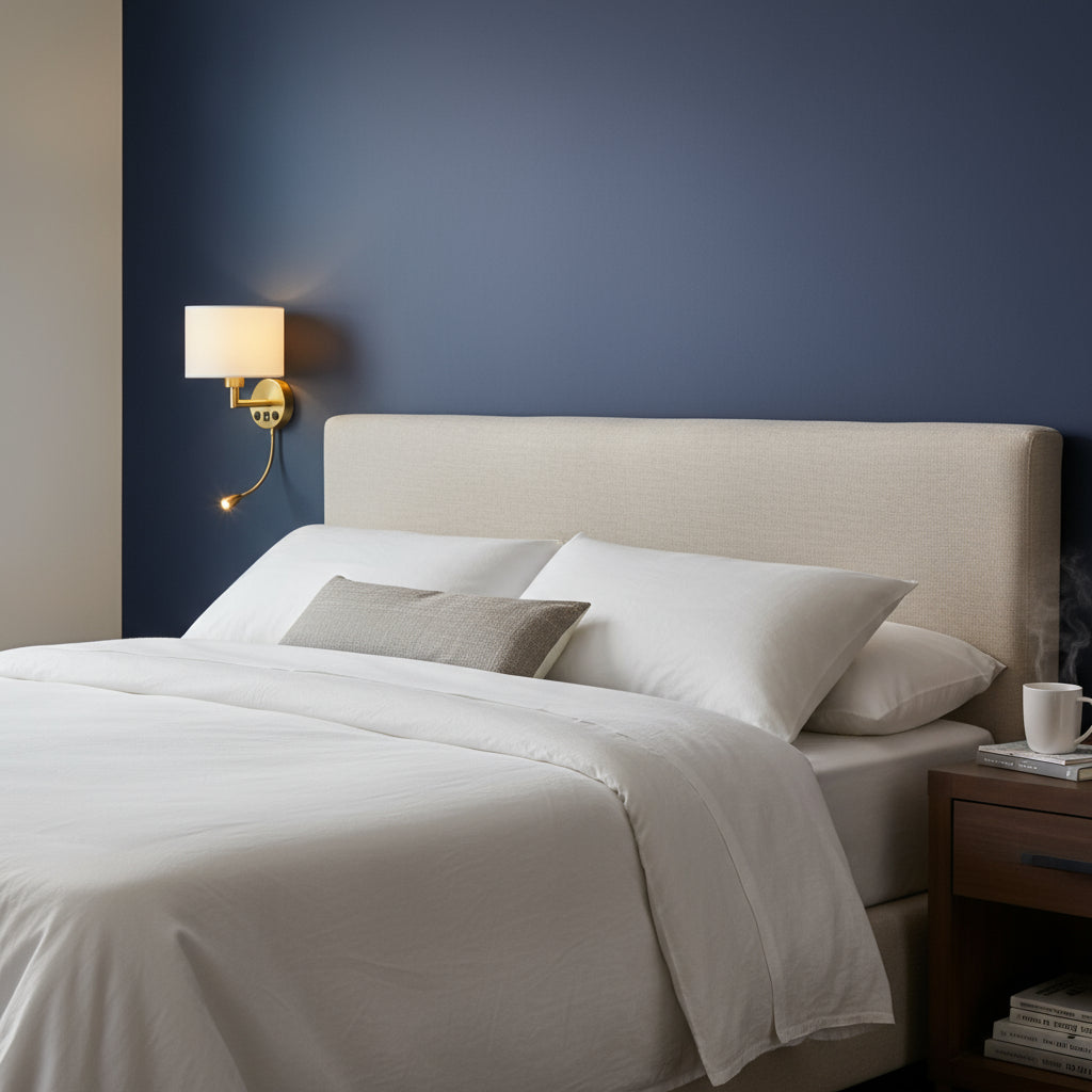 Modern Fabric Wall Light | Dual Light Source with Cloth Shade and Iron Body