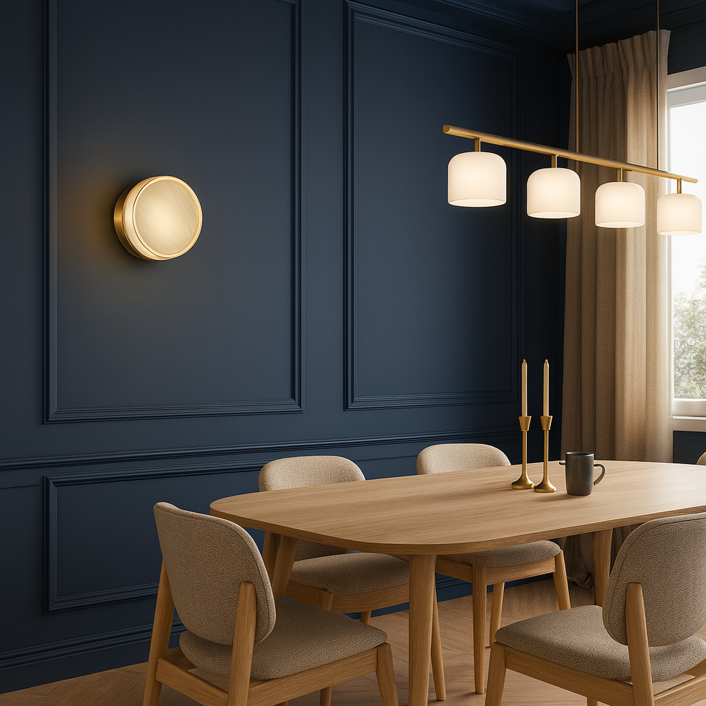 Modern Glass Wall Light | LED Nordic Round Glass Sconce with Acrylic Shade