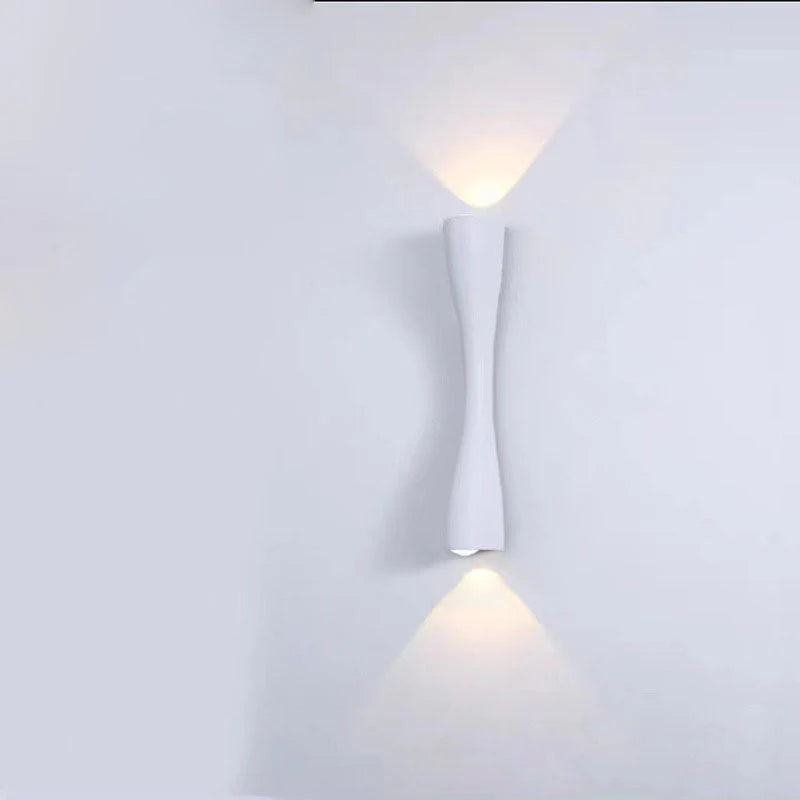 Contemporary LED Wall Light | Slim Hourglass Brass Up & Down Sconce
