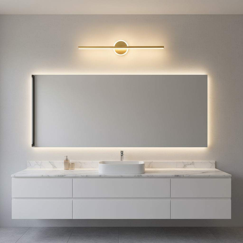 LED Wall Light | Minimalist Bar Sconce with Central Ring Design