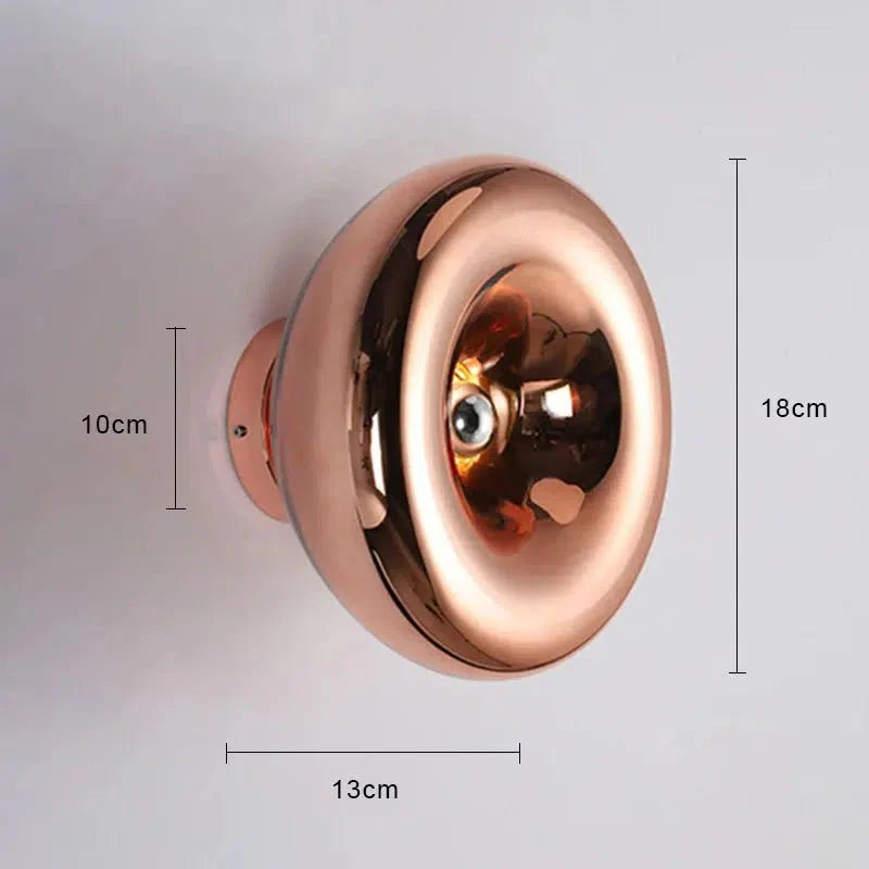 LED Wall Light | Modern Metallic Ring Sconce in Glass & Iron