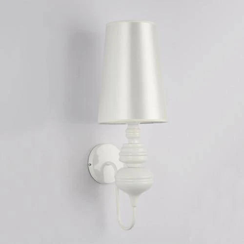 Art Deco Wall Light | Tall Tapered Shade Sconce with Ribbed Stem and Round Backplate