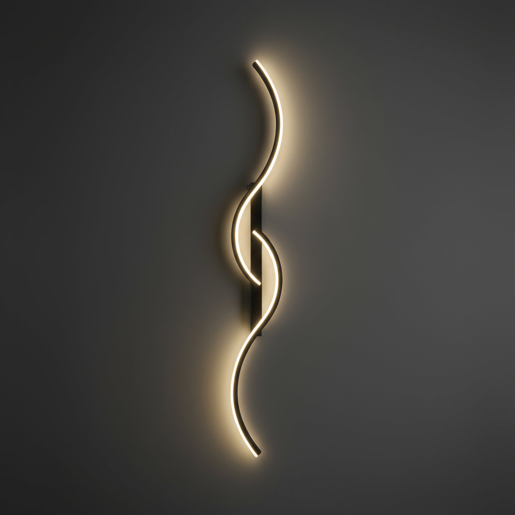 Contemporary LED Wall Light | Curved Aluminum & Silicone Sconce