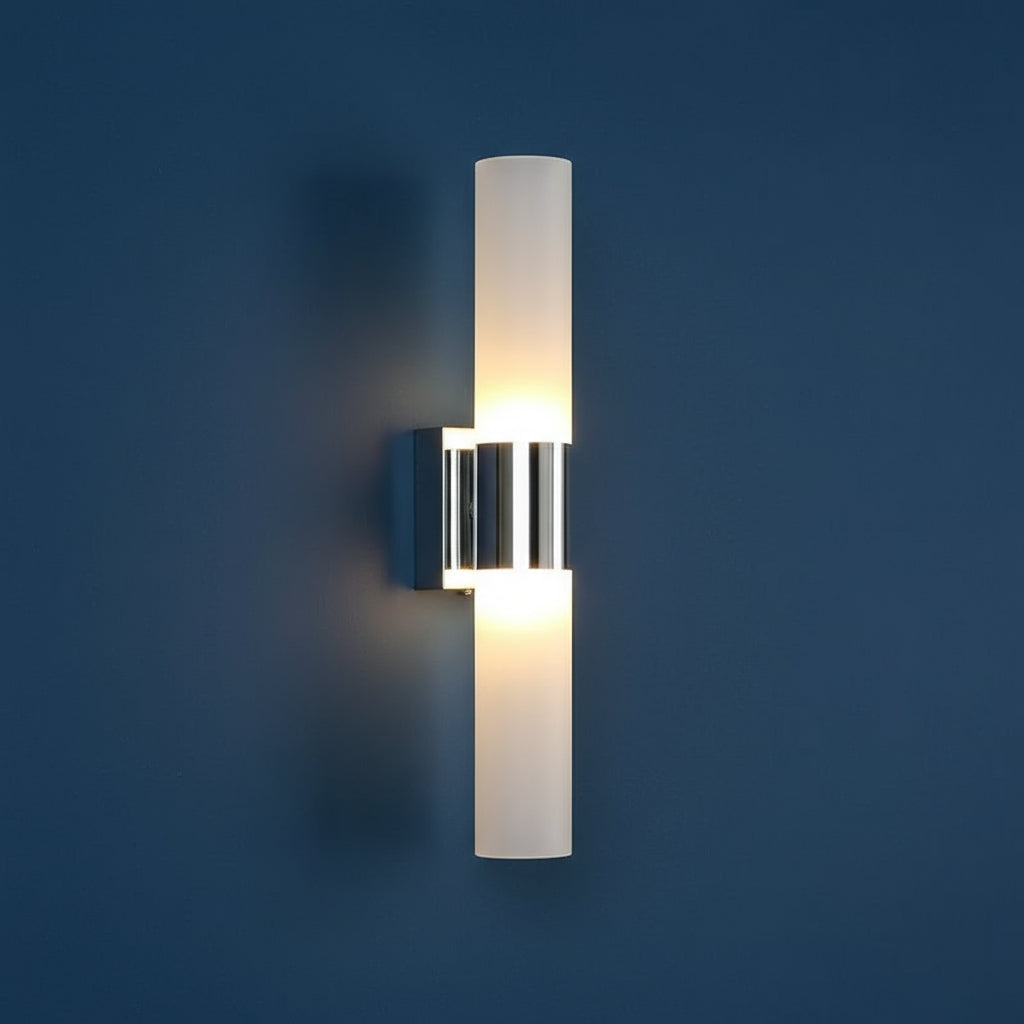 Modern Wall Light | Vertical Double-Ended Glass Tube Sconce