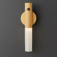 Stick-on Wall Light | Motion Sensor Wood Sconce with Frosted Glass Tube