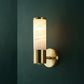 Brass Wall Light | Vertical Cylinder Sconce in Brass & Marble