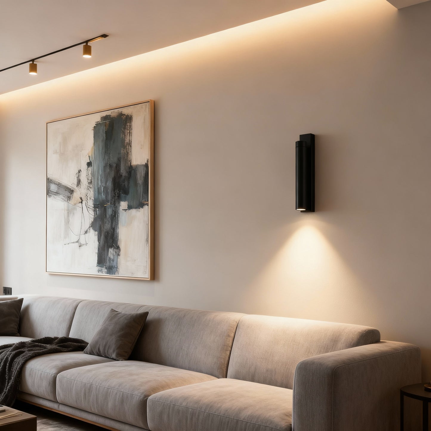 Stick-On Wall Light | Adjustable Cylinder LED Spotlight in Black or White 350° Rotatable