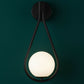 Modern Wall Light | Brass Teardrop Frame with Frosted Glass Globe Shade