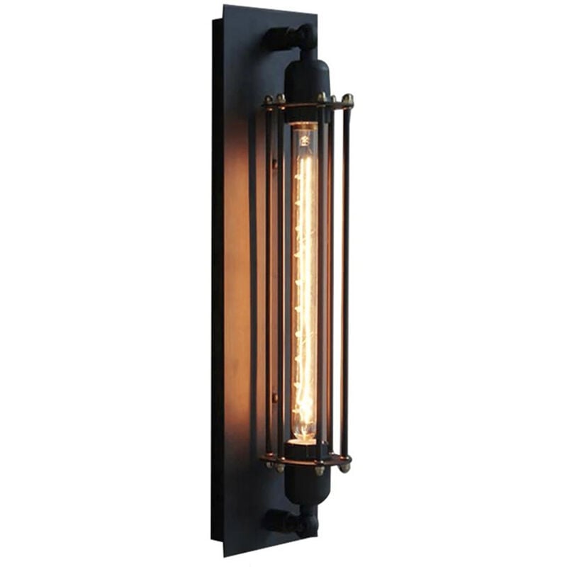 Industrial Wall Light | Retro Black Iron Cage Sconce