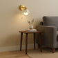 Contemporary Wall Light | Brass Base with Ceramic Shade and Pull Chain Switch