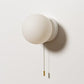 Contemporary Wall Light | Frosted Glass Globe Sconce with Metal Base