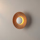 Art Deco LED Wall Light | Ribbed Aluminum Disc Sconce in White or Gold Finish