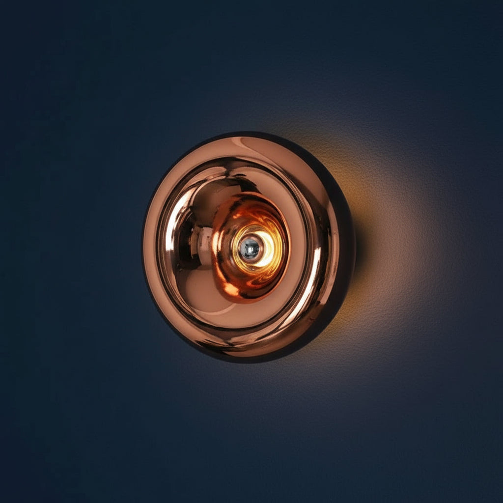 LED Wall Light | Modern Metallic Ring Sconce in Glass & Iron
