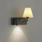 Contemporary Wall Light | Fabric Shade and Adjustable LED Reading Spotlight with USB