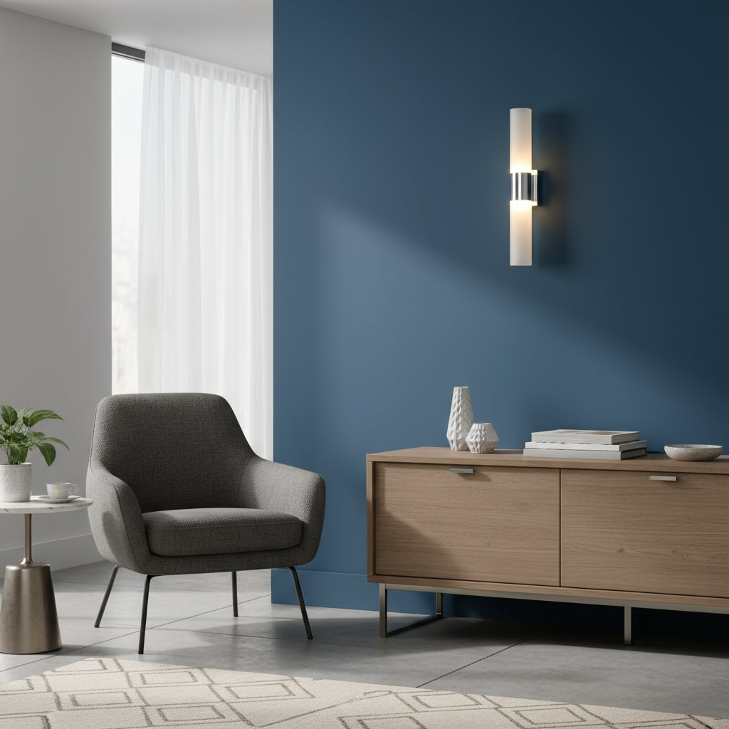 Modern Wall Light | Vertical Double-Ended Glass Tube Sconce