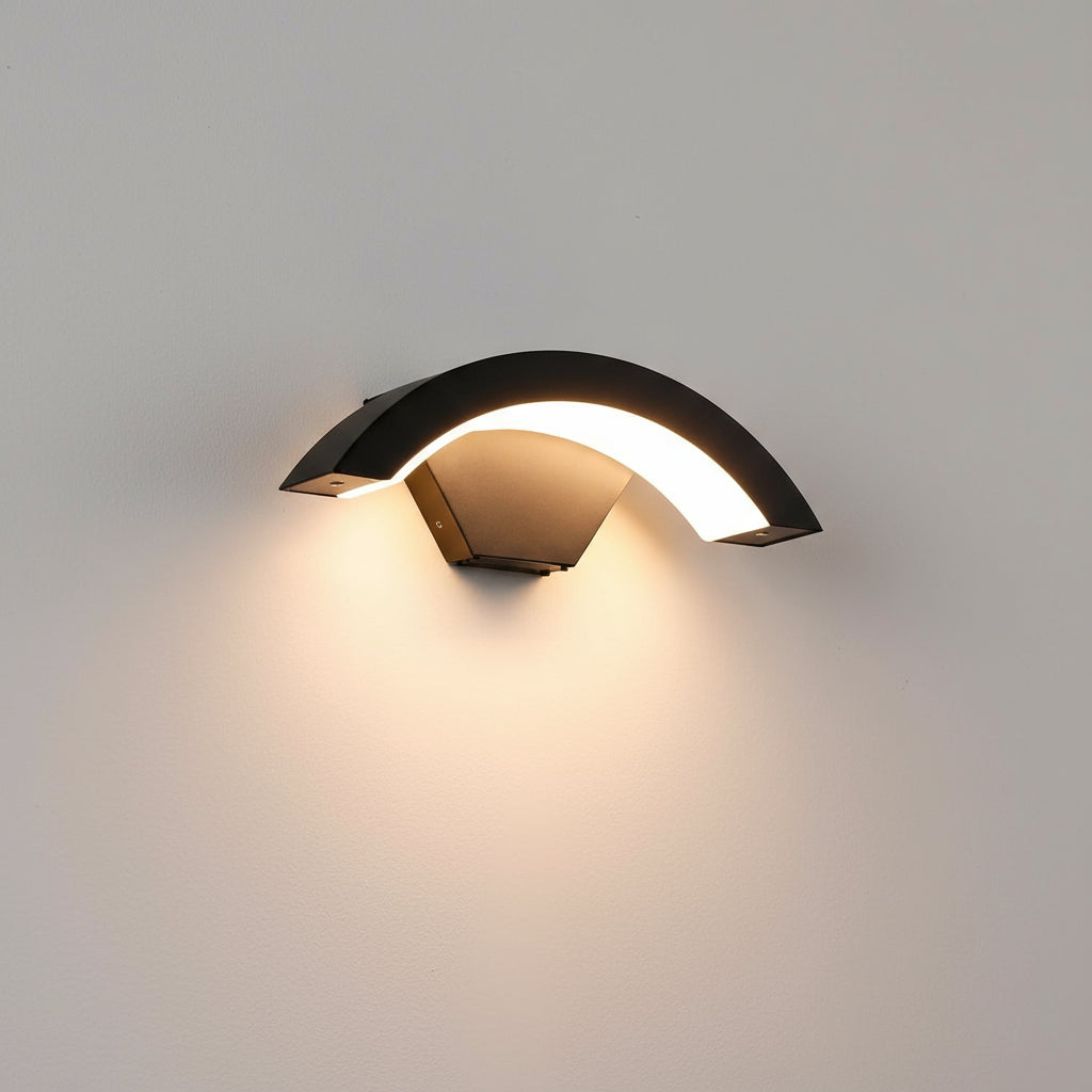 Modern Wall Light | IP65 Waterproof Curved Arch LED Outdoor Sconce 10W