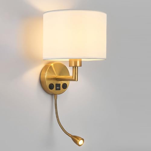 Modern Fabric Wall Light | Dual Light Source with Cloth Shade and Iron Body