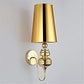 Art Deco Wall Light | Tall Tapered Shade Sconce with Ribbed Stem and Round Backplate