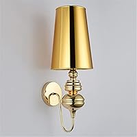 Art Deco Wall Light | Tall Tapered Shade Sconce with Ribbed Stem and Round Backplate