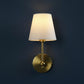 Brass Wall Light | Modern Brass Sconce with White Fabric Shade