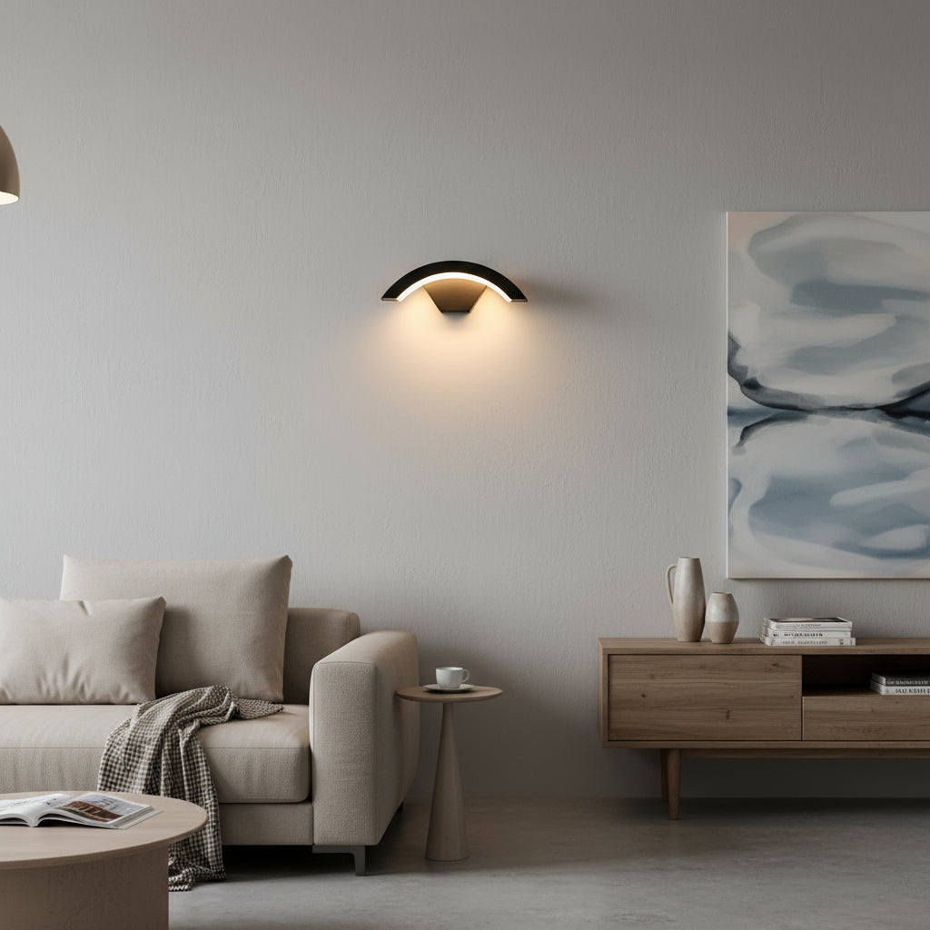 Modern Wall Light | IP65 Waterproof Curved Arch LED Outdoor Sconce 10W