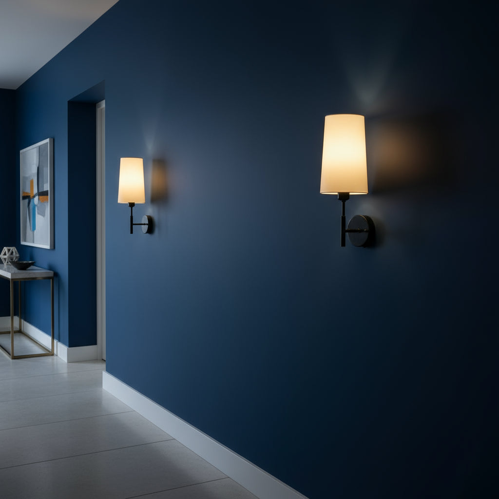 Rechargeable Wall Sconce | White Fabric Shade with Magnetic E26 Bulb