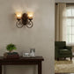 Vintage Wall Light | European Retro Iron & Clear Glass Sconce
