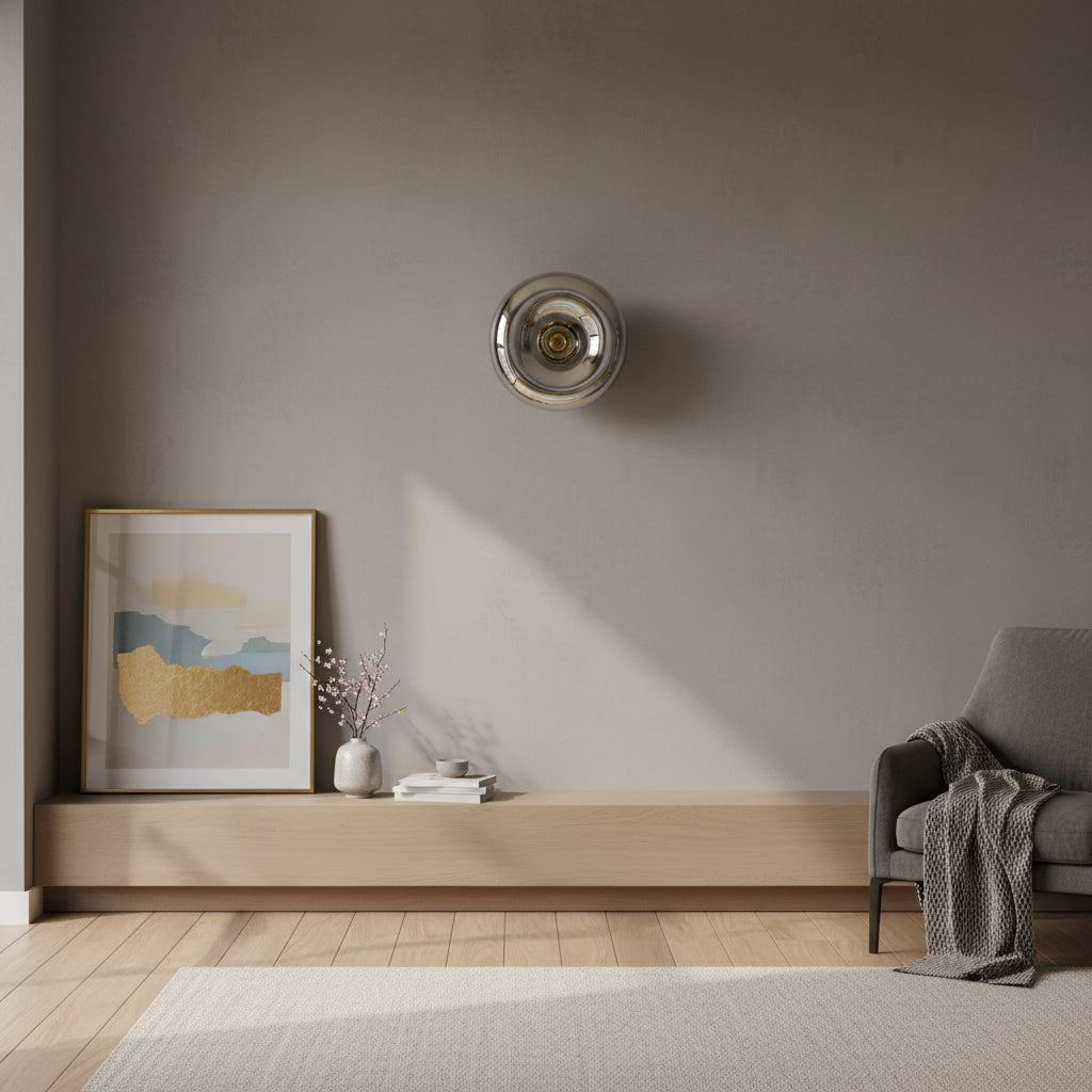 LED Wall Light | Modern Metallic Ring Sconce in Glass & Iron