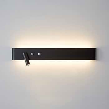 LED Wall Light | Slim Aluminum Sconce with Integrated Switch and Adjustable Spotlight in Black or White