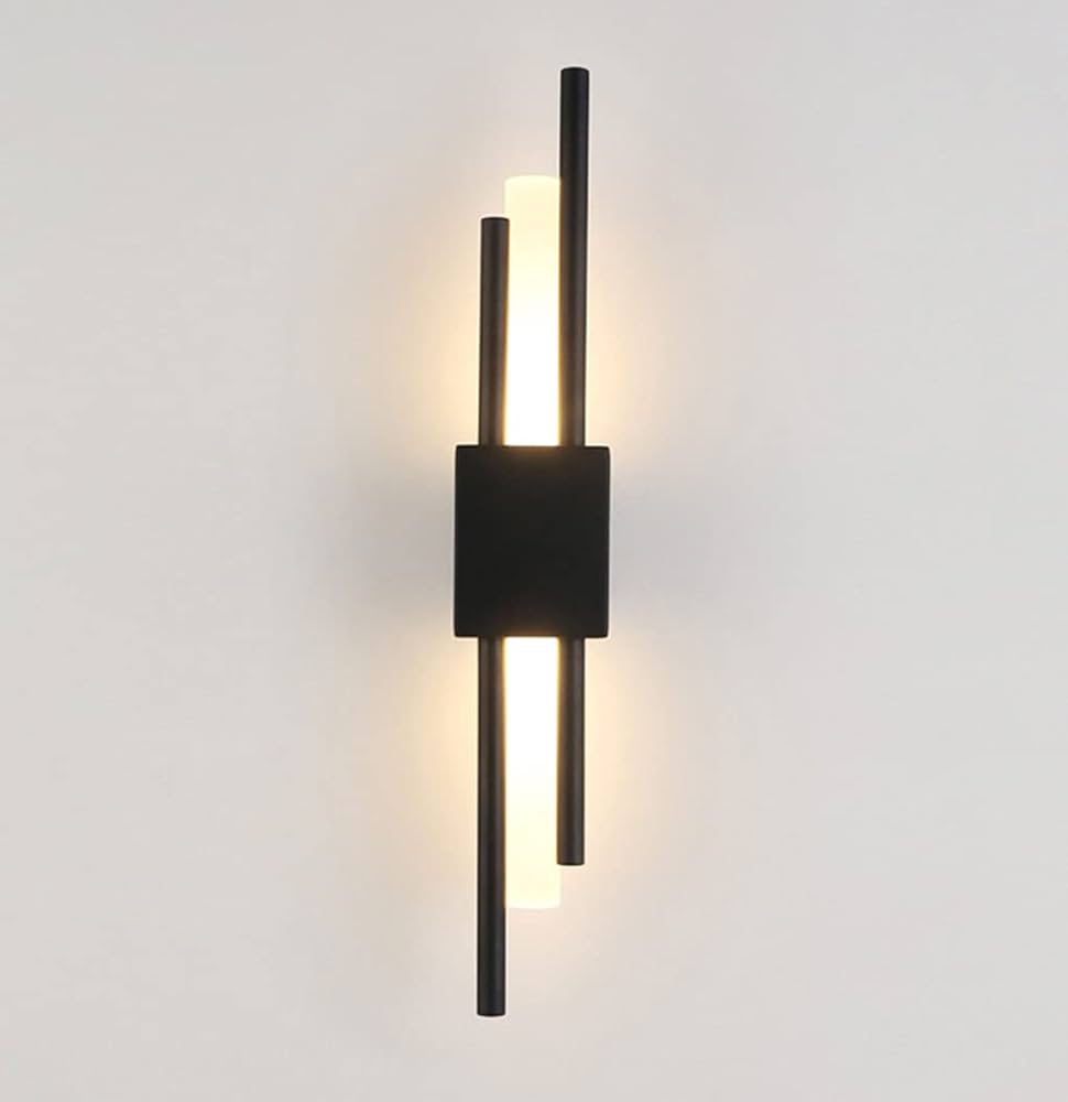 Rechargeable Vertical Bar Wall Light | Art Deco Dual-Rod Sconce with Warm Integrated LED