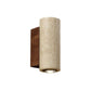 Contemporary Wall Light | Travertine Cylinder or Square Shade with Solid Wood Base