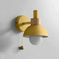 Modern Wall Light | Nordic Macaron Iron & Wood Sconce with Pull Switch