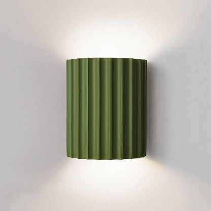 Modern Wall Light | Modern Ribbed Resin Cylinder Sconce
