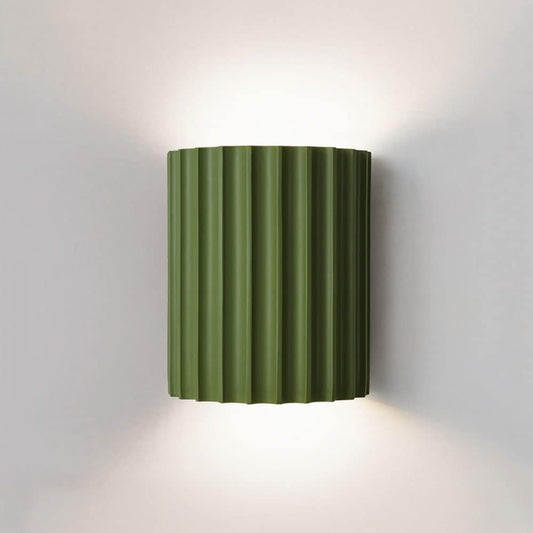Modern Wall Light | Modern Ribbed Resin Cylinder Sconce