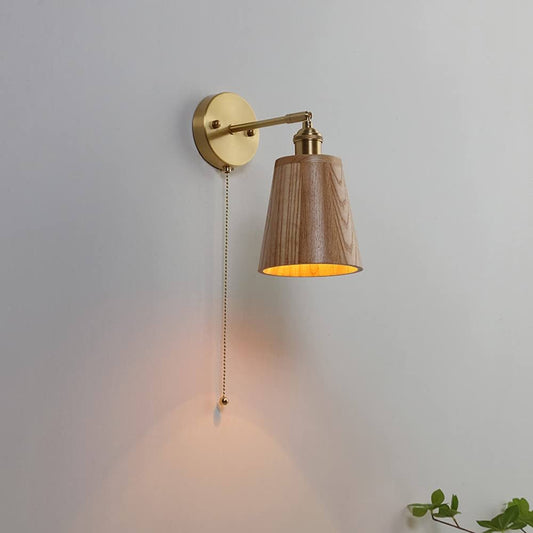 Brass Wall Light | Vintage Adjustable Sconce with Exposed LED Bulb