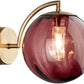 Art Deco Wall Light | Fluted Glass Globe Sconce with Curved Brass Arm