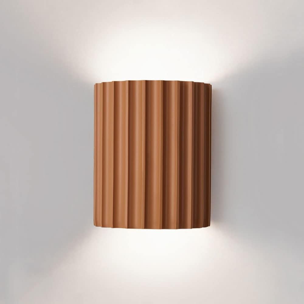 Modern Wall Light | Modern Ribbed Resin Cylinder Sconce