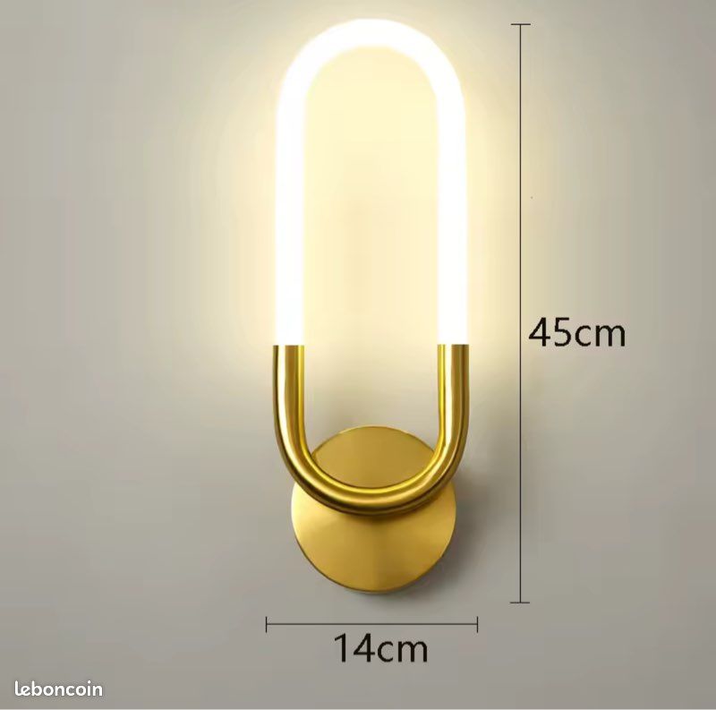 Brass Wall Light | U-Shaped Integrated LED Sconce in Brushed Finish