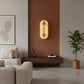 Art Deco Wall Light | Natural Marble Sconce with Antique Brass Finish and Warm LED Glow