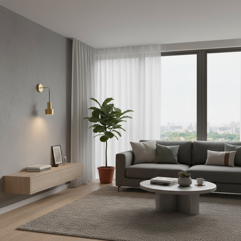 Brass Wall Light | Adjustable Brass & Black Cylinder Sconce with Wall Mount Plate