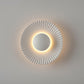 Art Deco LED Wall Light | Ribbed Aluminum Disc Sconce in White or Gold Finish